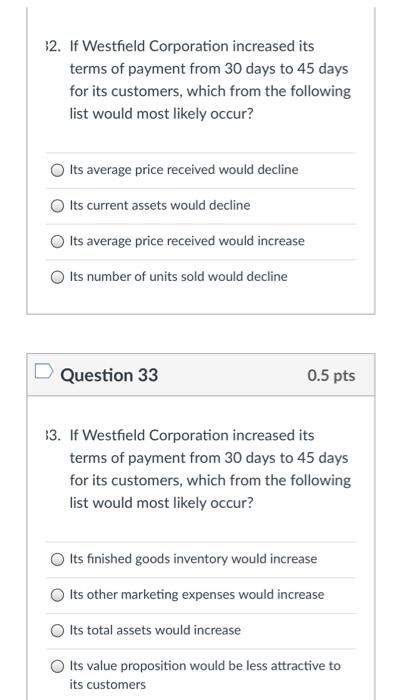 Question 27 0.5 pts :7. If the sales forecast is