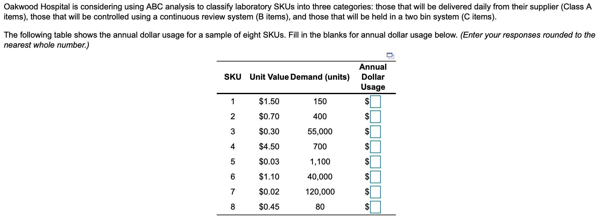 Oakwood Hospital is considering using ABC