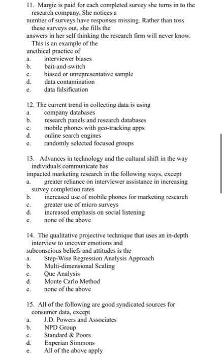 a. c. e. a. c. e. 11. Margie is paid for each