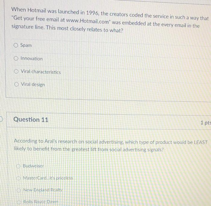 When Hotmail was launched in 1996, the creators