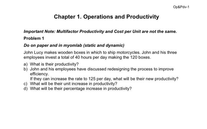 Op&Pdv-1 Chapter 1. Operations and Productivity