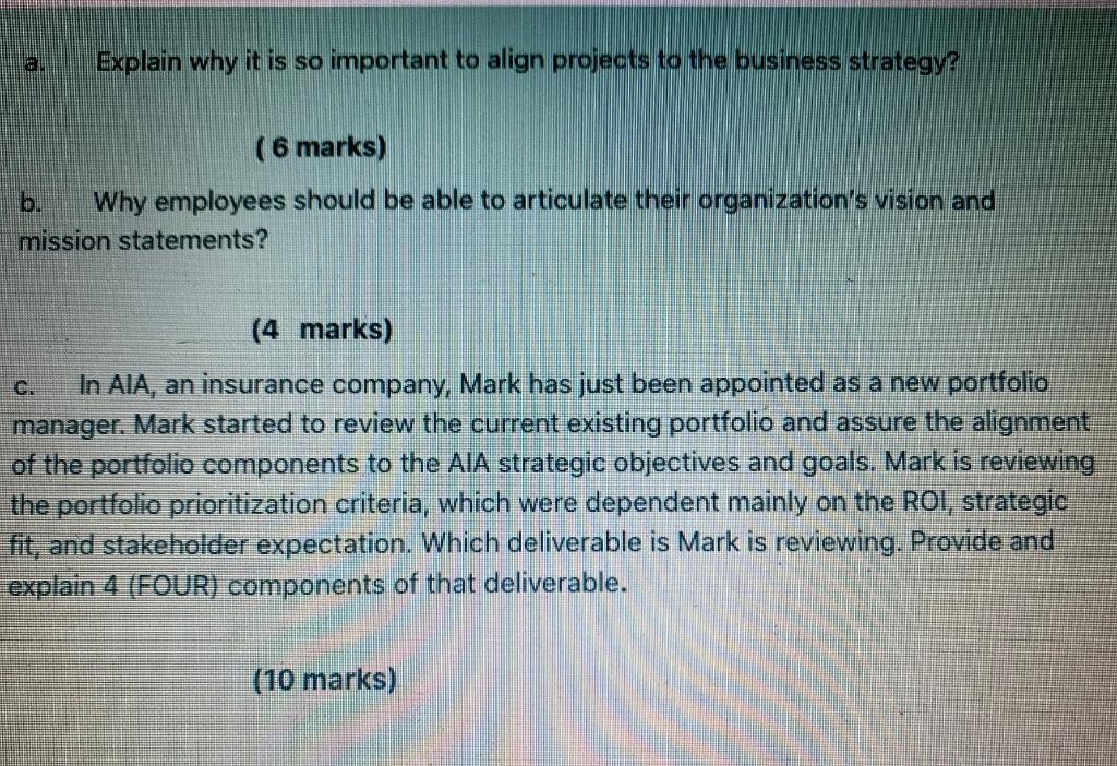 Explain why it is so important to align projects