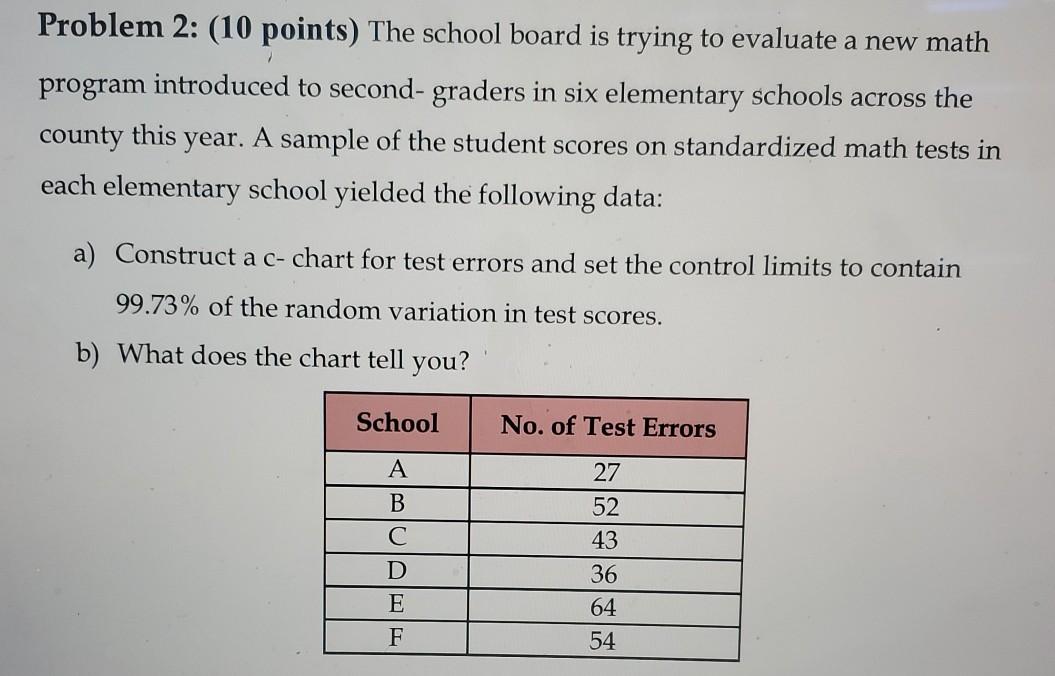 show work please Problem 2: (10 points) The