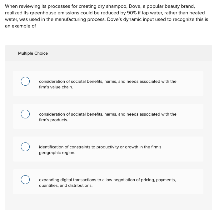 When reviewing its processes for creating dry