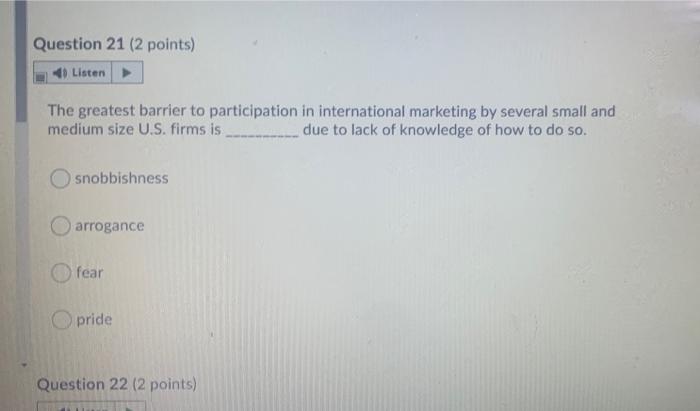 i need this fast please Question 21 (2 points)