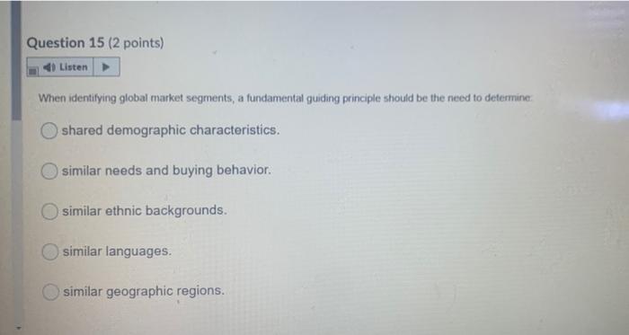 i need this fast please Question 15 (2 points)