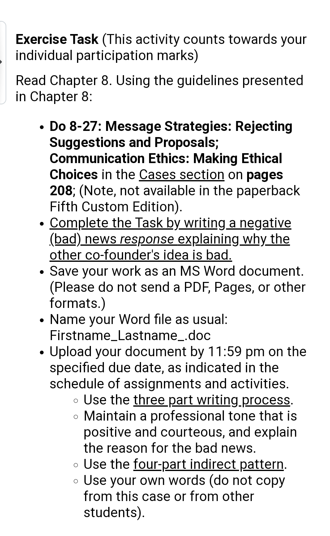 Exercise Task (This activity counts towards your