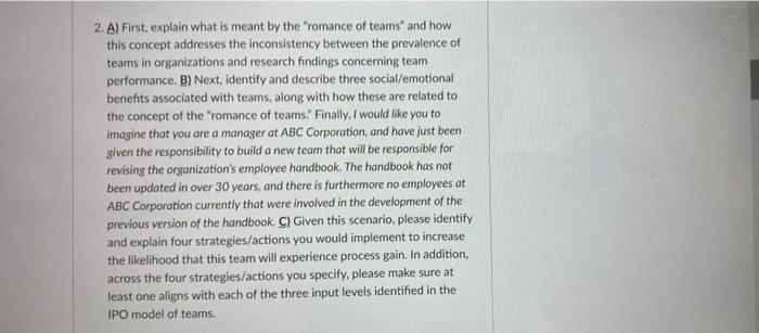 2. A) First, explain what is meant by the