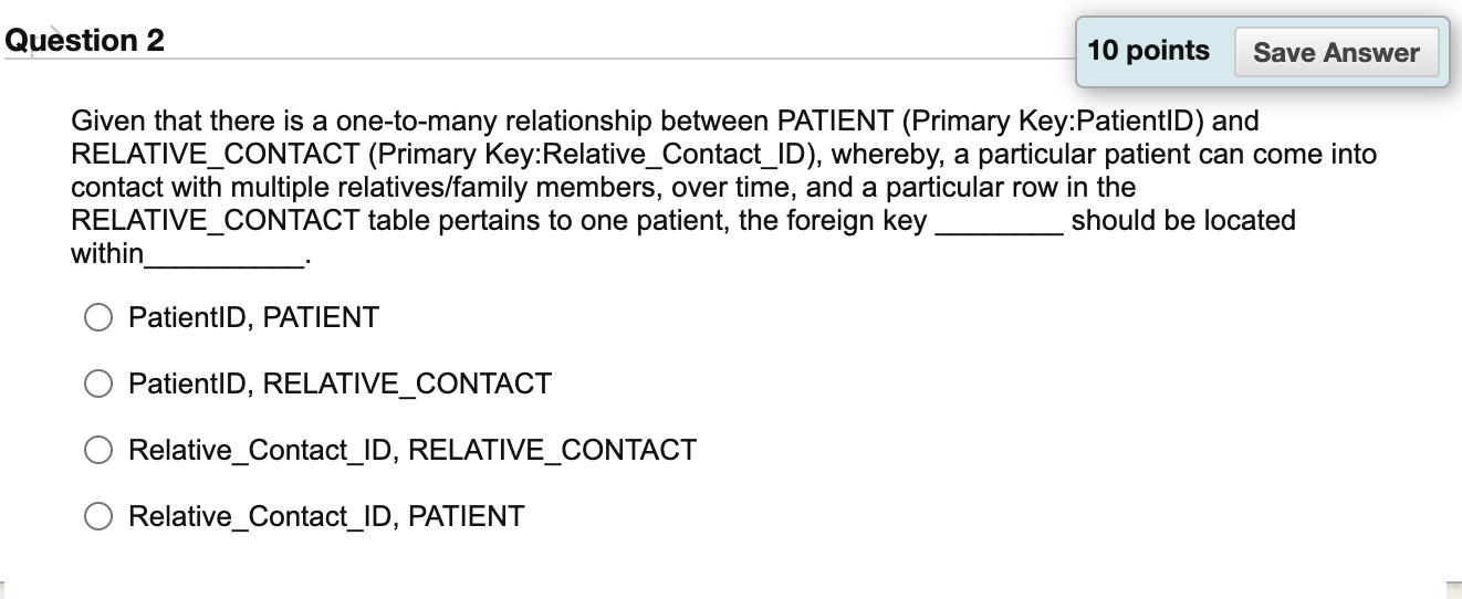 Question 2 10 points Save Answer Given that there