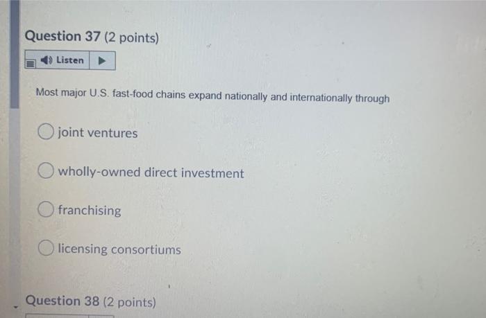 i need this fast please Question 37 (2 points)