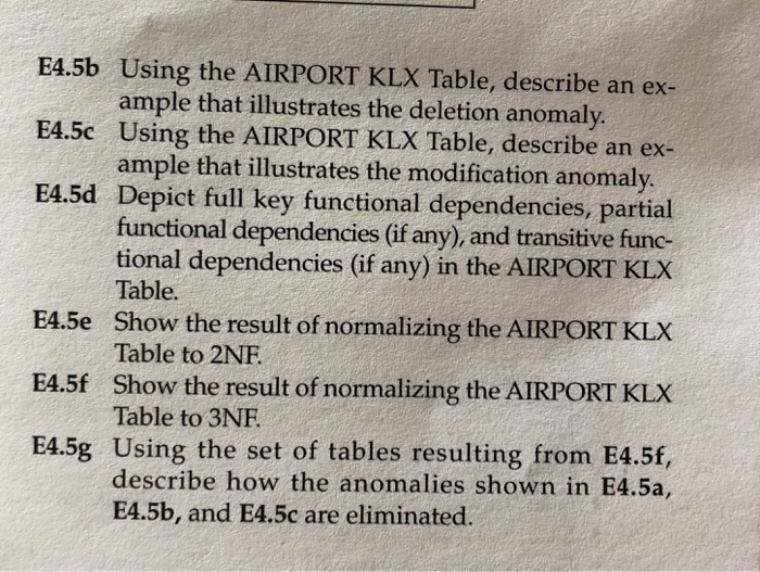 Please complete E4.5, A through F. Please do not