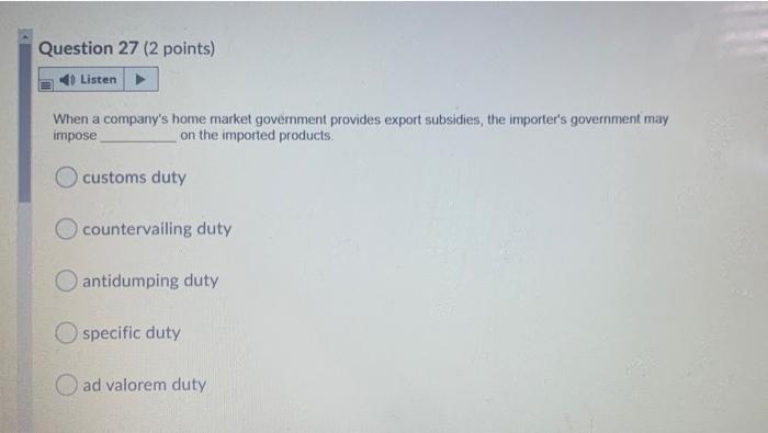 i need this fast please Question 27 (2 points)