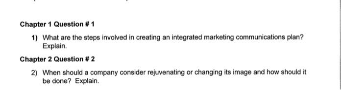 Chapter 1 Question # 1 1) What are the steps