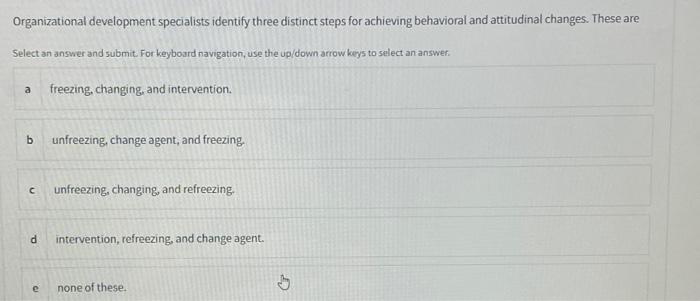 Organizational development specialists identify