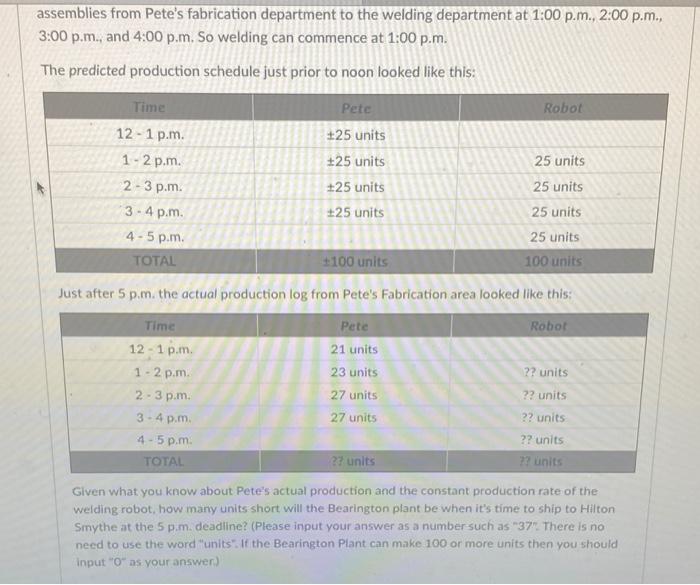 The following two tables come from pages 61-65 of