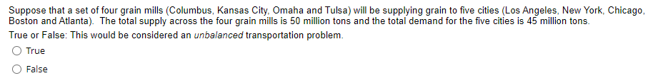 THANK YOU!! Suppose that a set of four grain