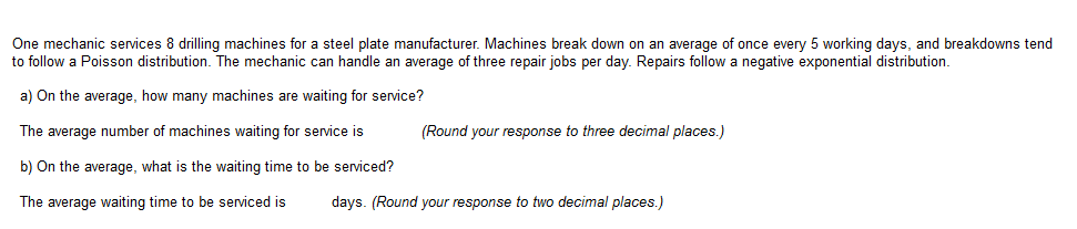 One mechanic services 8 drilling machines for a