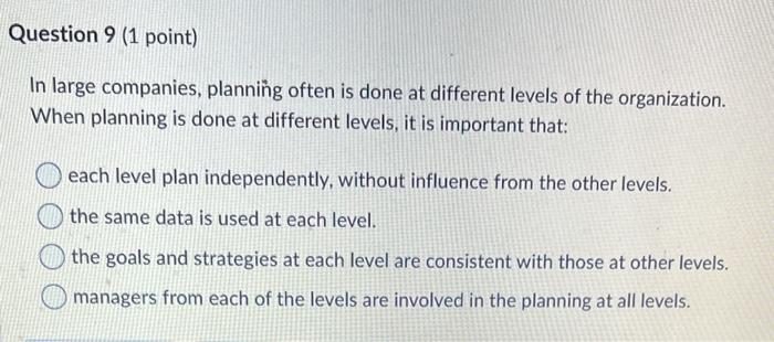 Question 8 (1 point) Concern for doing the