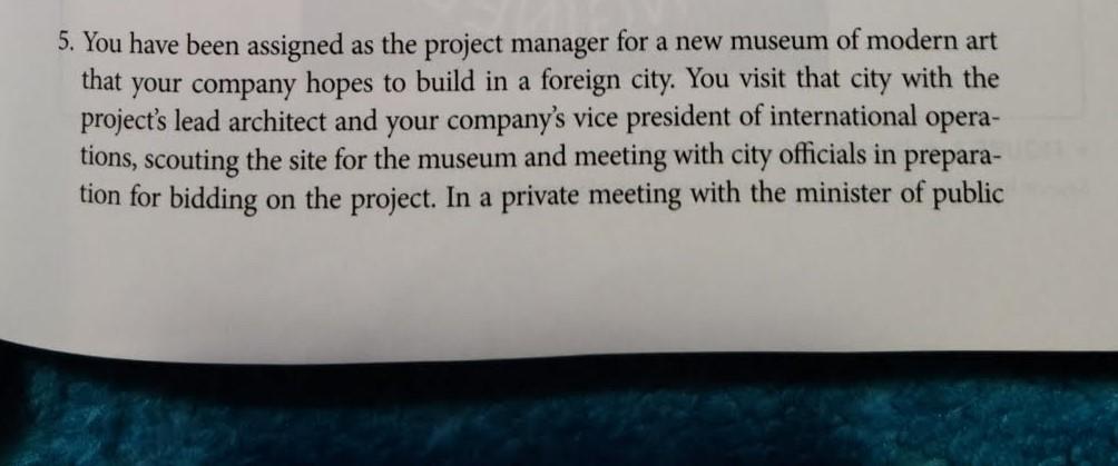 . The goal is to solve the problem for question 5