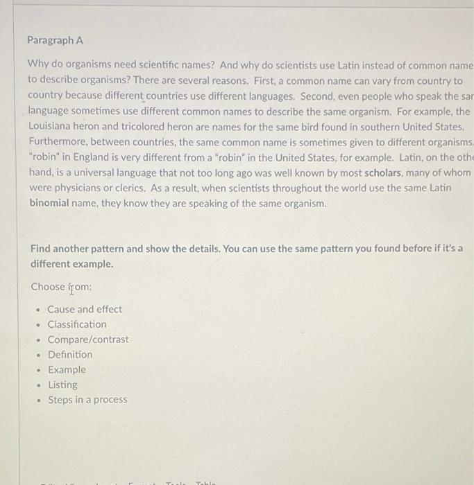 and also the main idea Paragraph A Why do