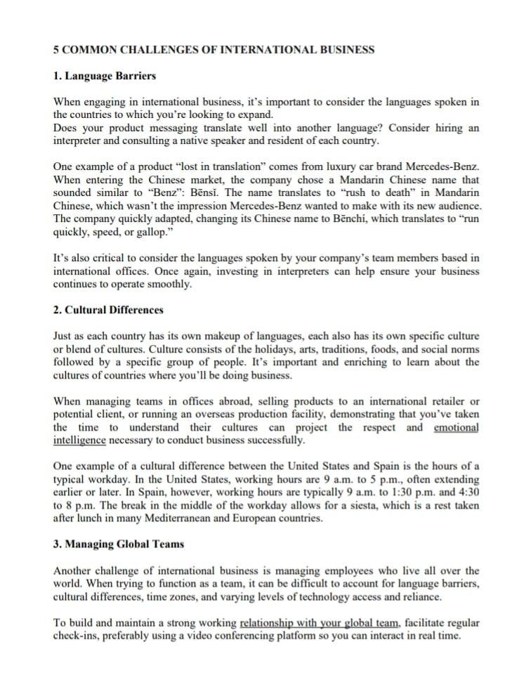 1. Read the article below and answer the