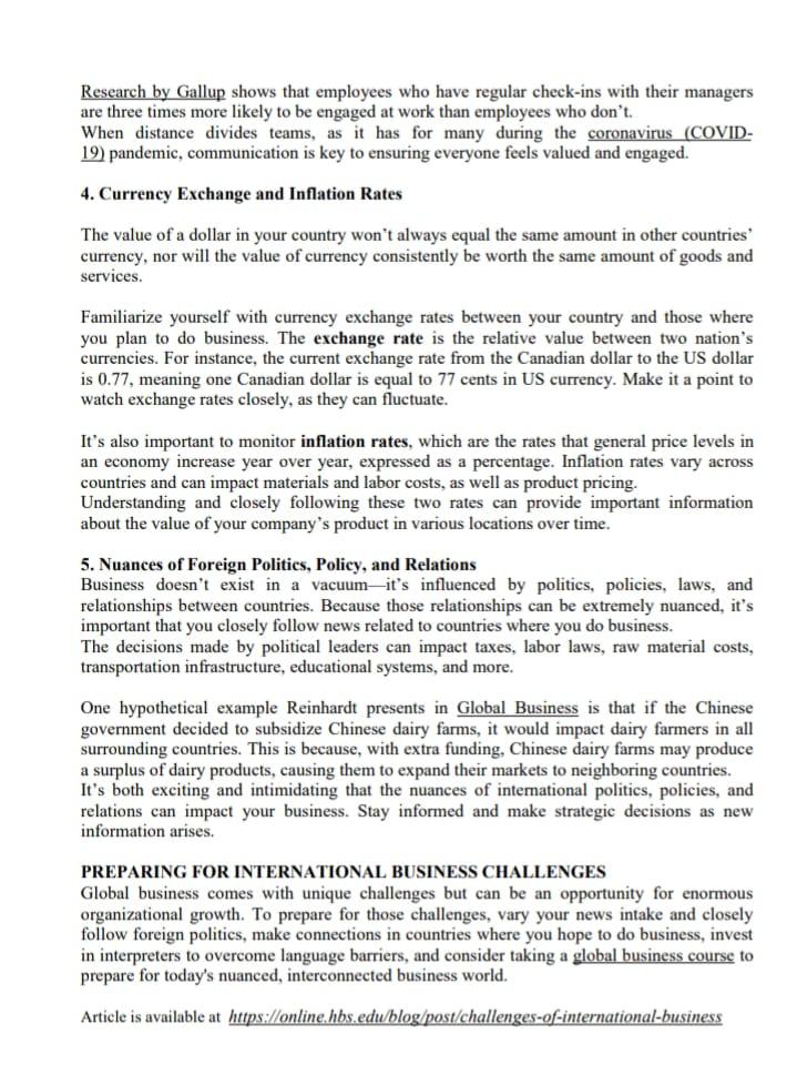 1. Read the article below and answer the