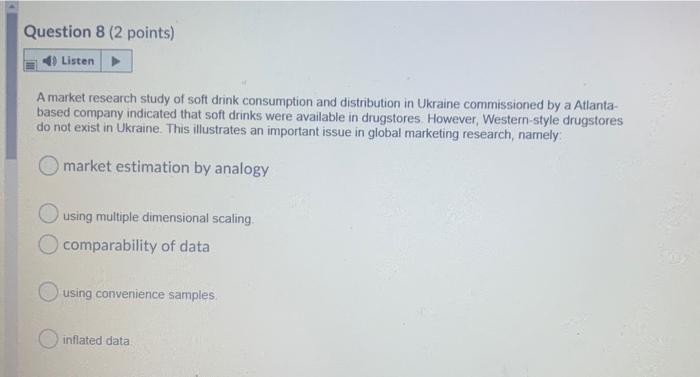 i need this fast please Question 7 (2 points)