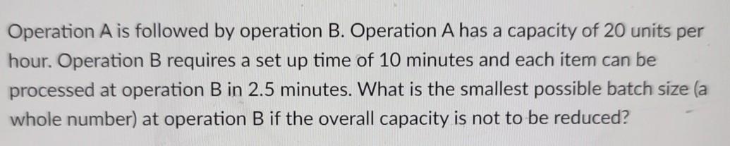 Operation A is followed by operation B. Operation