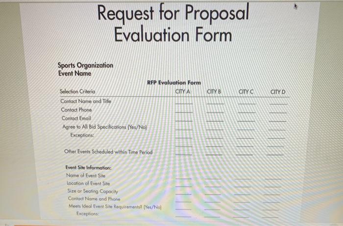example example of those Request for Proposal