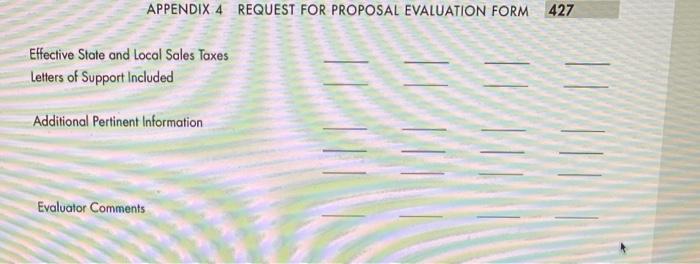 example example of those Request for Proposal