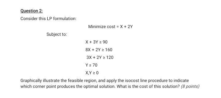 Question 2: Consider this LP formulation: