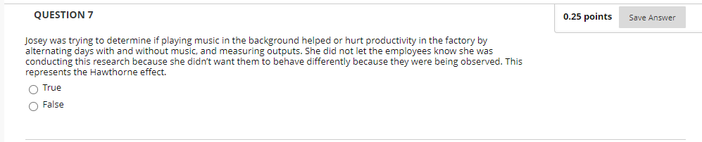 QUESTION 9 0.25 points Save Answer Standing plans