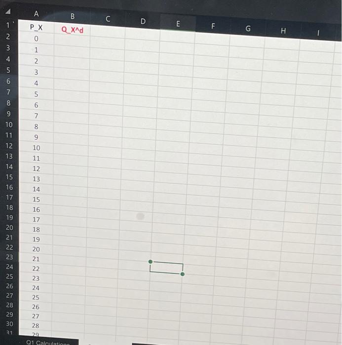 = Given the following demand function for good X