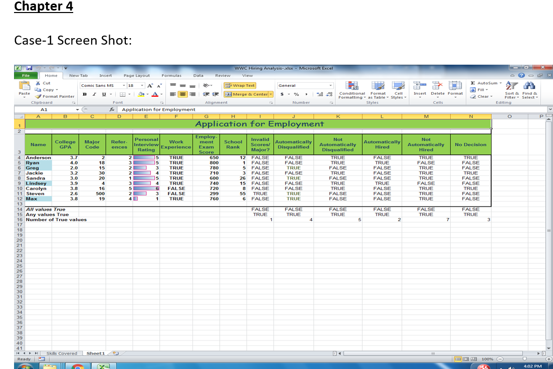 Please write out the formulas for the following