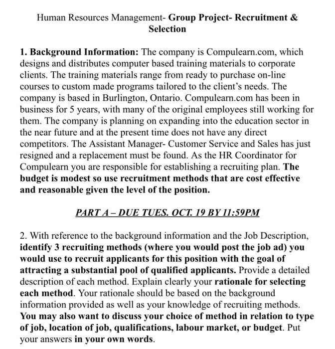 Human Resources Management- Group