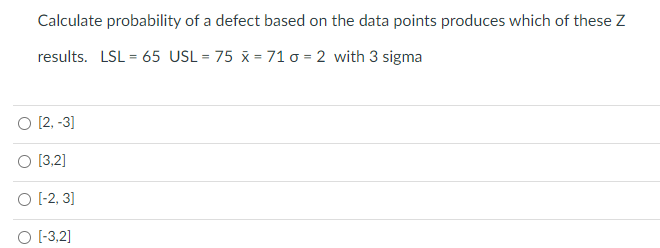 Calculate probability of a defect based on the