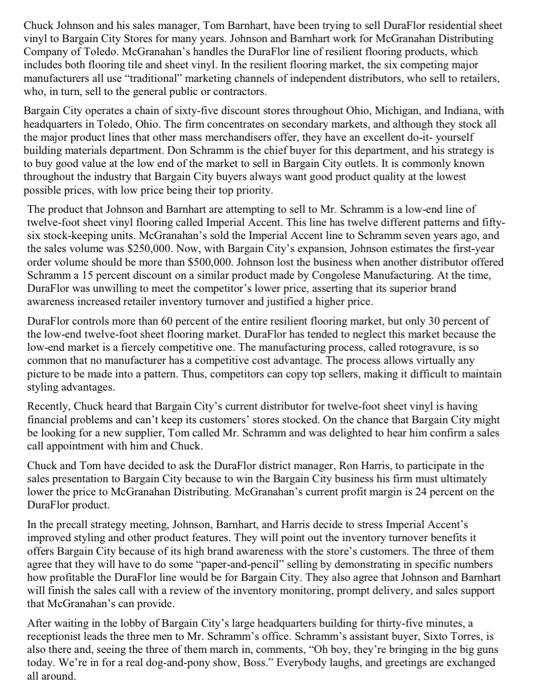 Read and answer the following questions Chuck