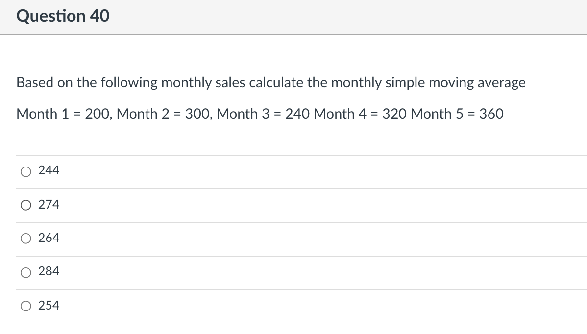 Question 39 This forecasting method has a data