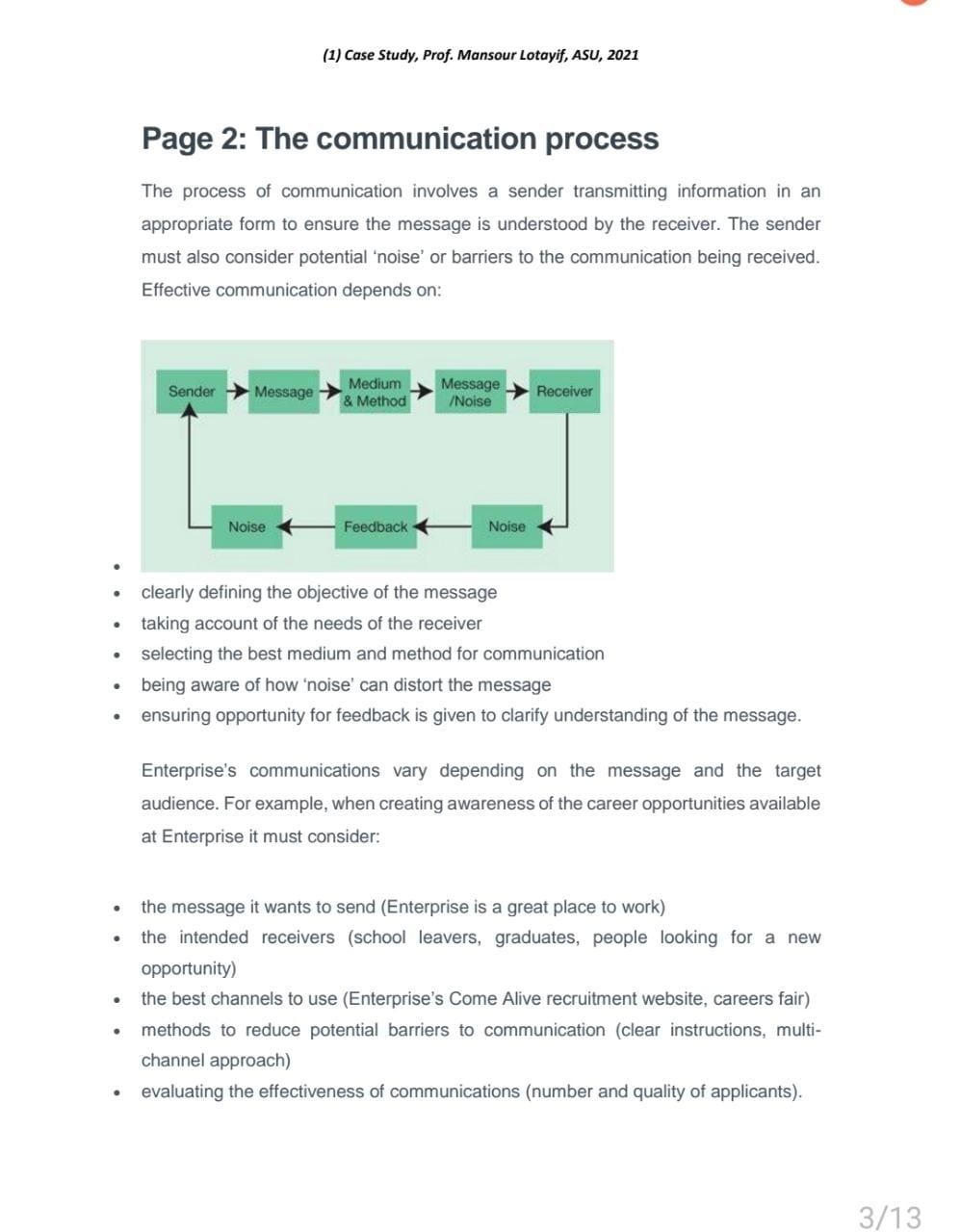 (1) Case Study, Prof. Mansour Lotayif, ASU, 2021