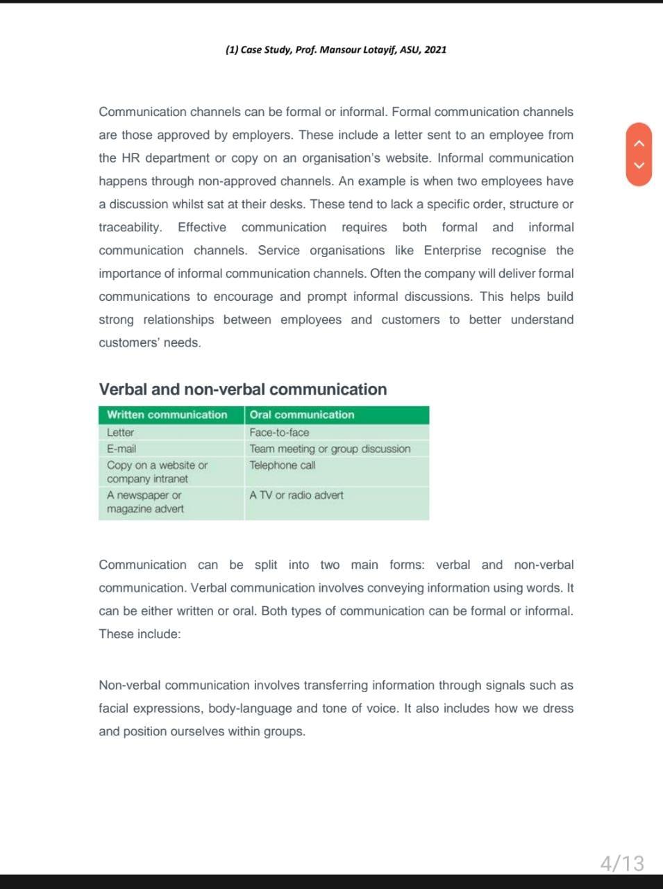 (1) Case Study, Prof. Mansour Lotayif, ASU, 2021