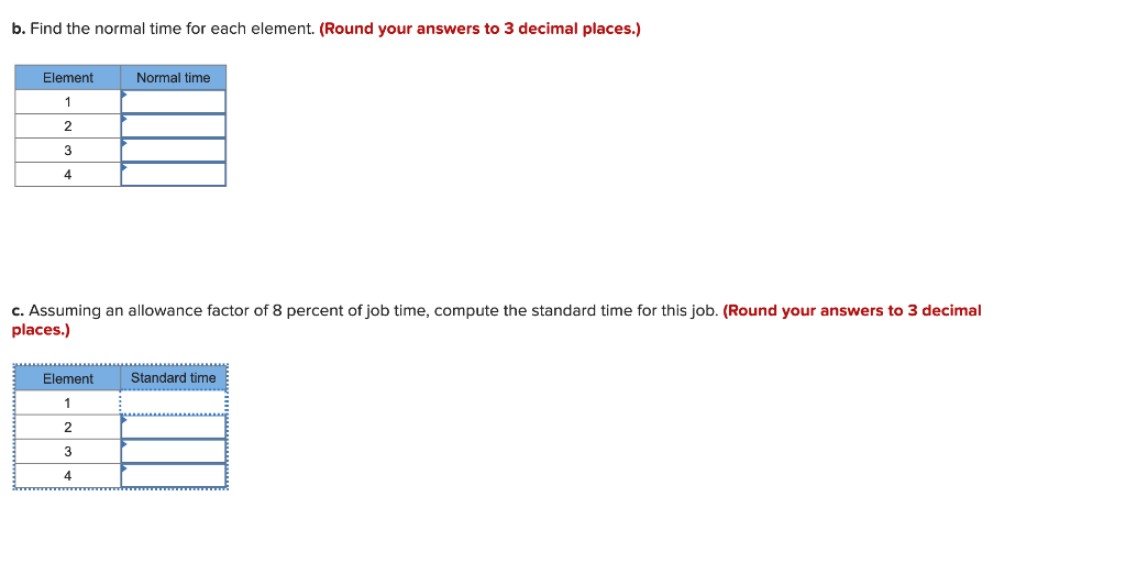 Problem 7-3 (Algo) A time study was conducted on