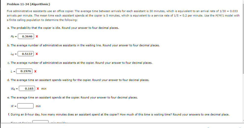 Problem 11-34 (Algorithmic) Five administrative