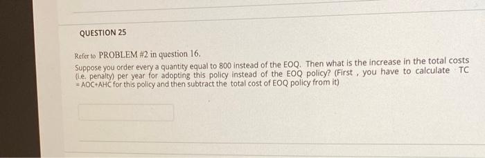 Question Completion QUESTION 23 Refer to PROBLEM