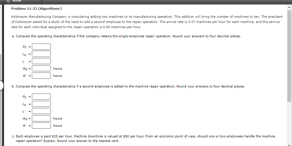 EDOOR Problem 11-33 (Algorithmic) Kolkmeyer