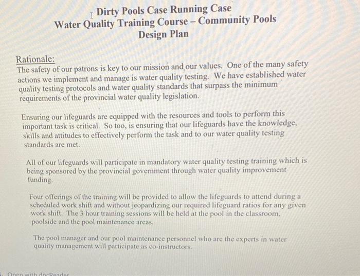 it is based on the Dirty pools case study and the