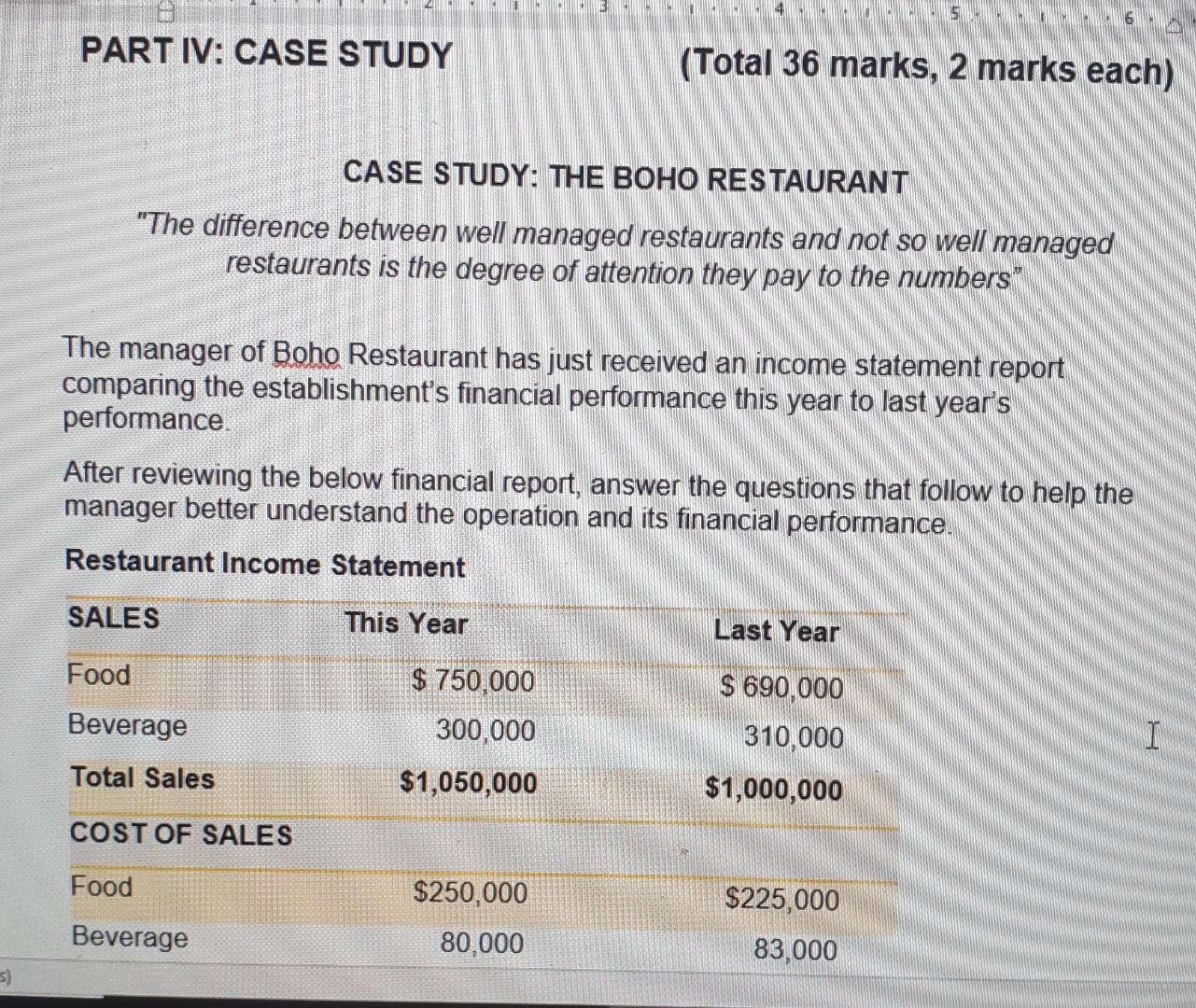 PART IV: CASE STUDY (Total 36 marks, 2 marks