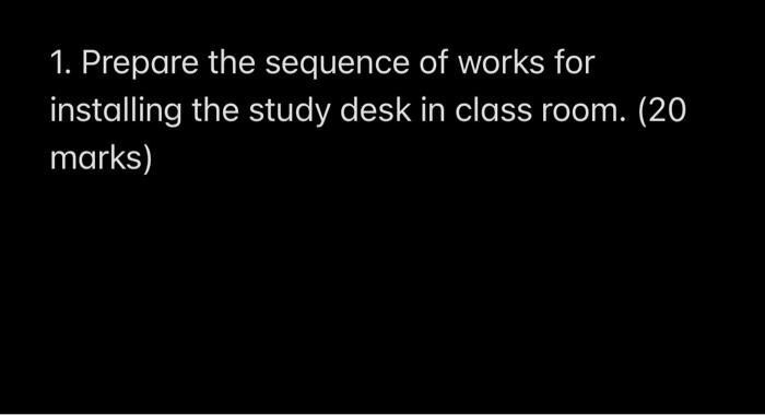 1. Prepare the sequence of works for installing