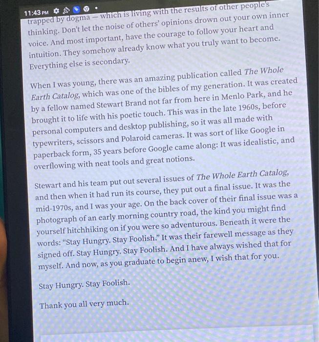 Do you feel the speech was well-organized? Why or