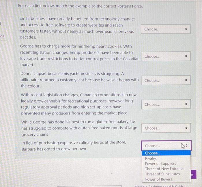For each line below, match the example to the