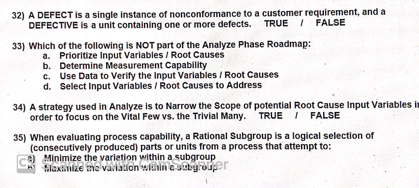 32) A DEFECT is a single instance of